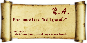 Maximovics Antigoné névjegykártya